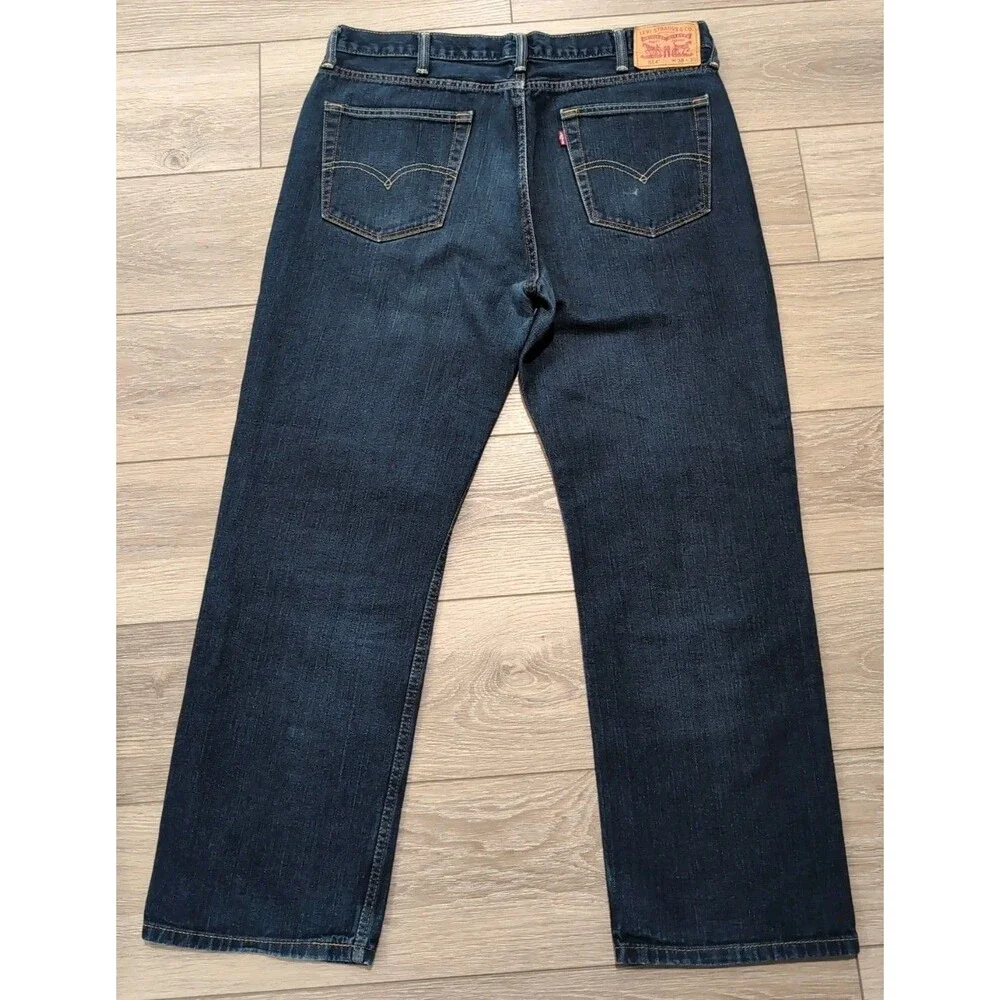 LEVI'S 514 DENIM JEANS MENS 38X30 DARK WASH BLUE STRAIGHT 9